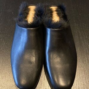 Pour La Victoire Black Fur-Trimmed Footwear